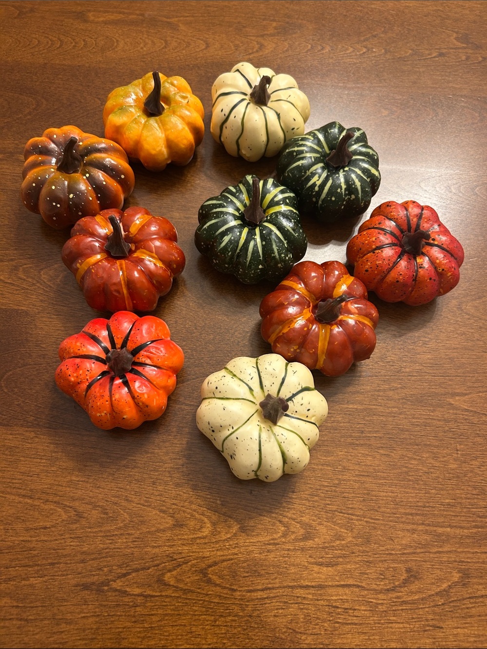 Decorative Mini Pumpkin Set - Multi-Color Autumn Accents